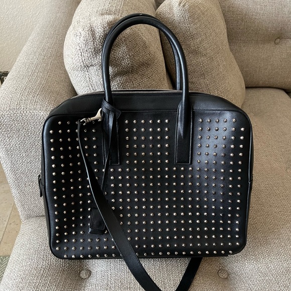 Saint Laurent YSL Sac Museum Black Studded Crossbody Bag NWT - Picture 5 of 16